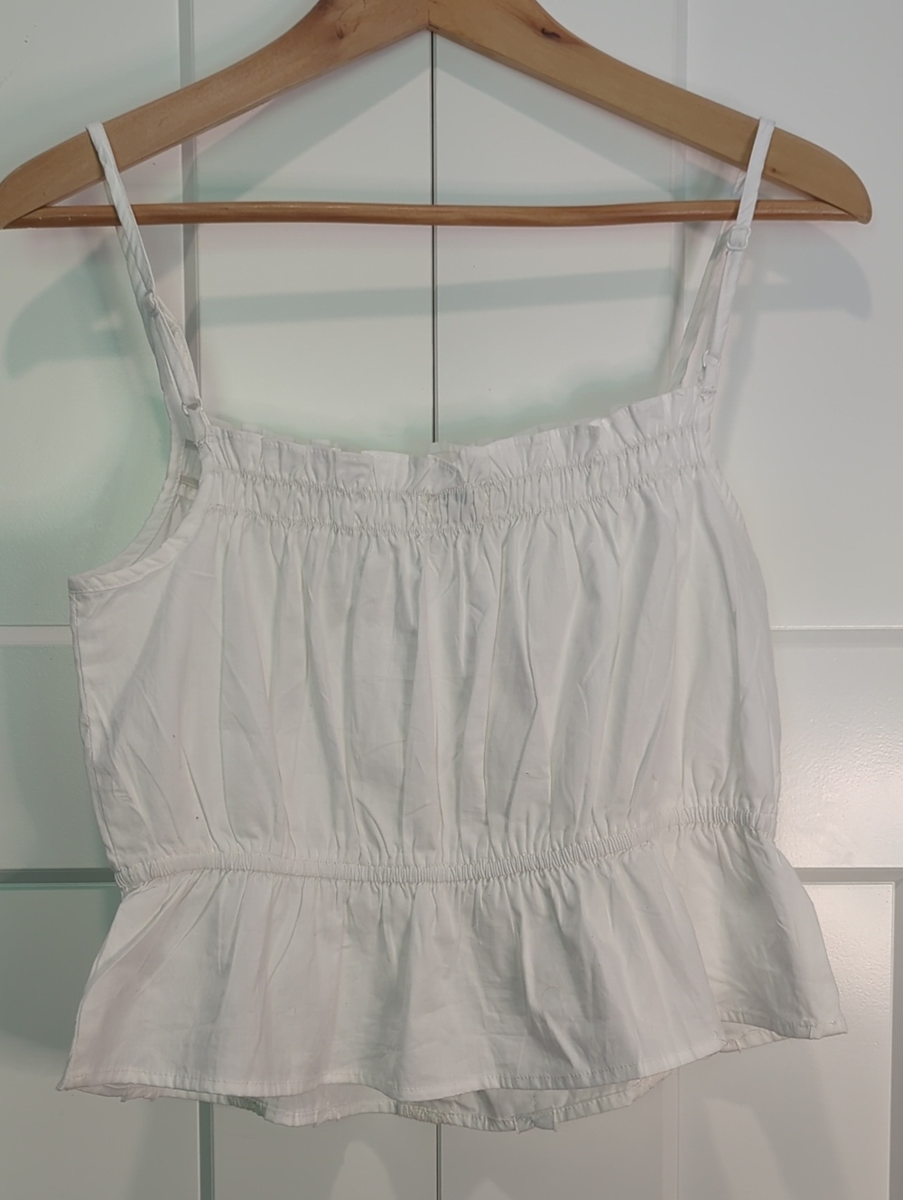 White Ruffled Lace-Trim Tank Top - Picture 2 of 3